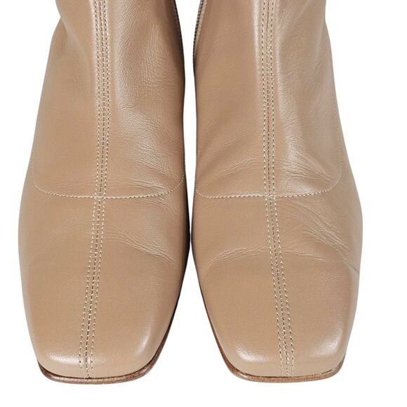 BY FAR Leather Low Heel Square Toe Booties $540 Size 37 - Picture 4 of 14